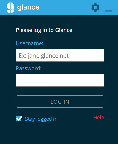 Glance Client Login Prompt