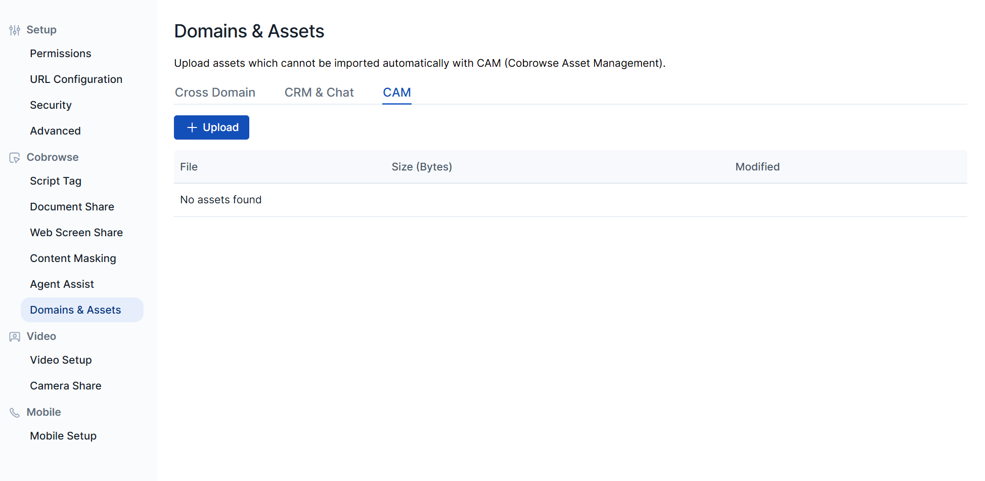 Cobrowse Asset Management section