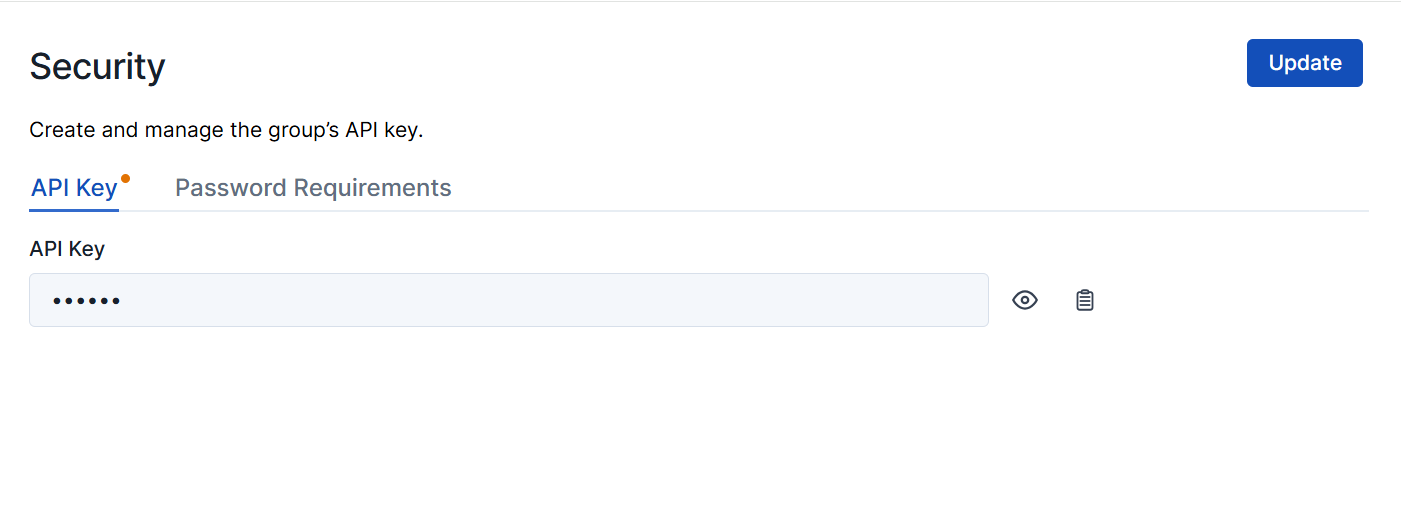 API Keys configuration section